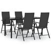 vidaXL 5-tlg. Garten-Essgruppe Schwarz Poly Rattan