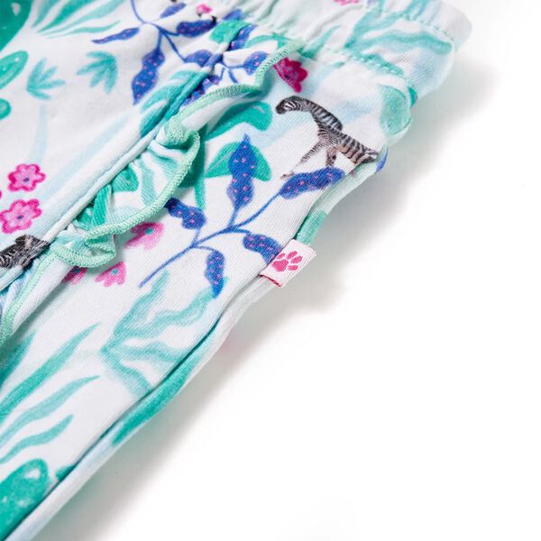 Kindershorts mit Kordelzug Ecru und Dunkles Minzgrün 104