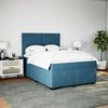 vidaXL Boxspringbett mit Matratze Blau 140x190 cm Samt