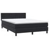 vidaXL Boxspringbett mit Matratze & LED Schwarz 160x210 cm Samt