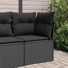 vidaXL Gartensofa-Ecke mit Kissen Schwarz Poly Rattan