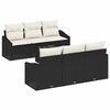 vidaXL Sofa Set 7 stk. Schwarz und Creme Poly-Rattan