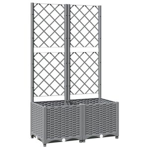 vidaXL Pflanzk&uuml;bel mit Rankgitter Hellgrau 80x40x136 cm PP