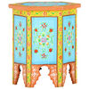 vidaXL Beistelltisch Handbemalt Mehrfarbig 38x33x42cm Mango Massivholz