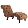 vidaXL Chaiselongue Braun Wildleder-Optik