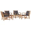 vidaXL Gartensofa-set 5 pcs Natur Massivholz Teak