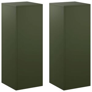 vidaXL Pflanzenst&auml;nder 2 pcs Olivgr&uuml;n 30 x 30 x 80 cm Stahl