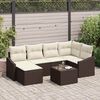 vidaXL Garten-Sofa-Set 7 pcs Braun Poly Rattan