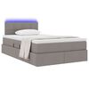 vidaXL Bett mit Stauraum und LED mit Matratze Taupe 120 x 190 cm Stoff