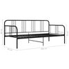 vidaXL Schlafsofa Bettgestell Schwarz Metall 90x200 cm