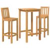vidaXL Outdoor Bar Set 3 stk. Unbehandelt Massivholz Teak