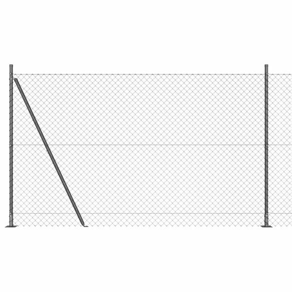 vidaXL Zaunpfosten Grau 10 x 1,6 m (40 x 40 mm Maschen) Stahl und PVC