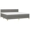vidaXL Boxspringbett mit Matratze & LED Dunkelgrau 200x200 cm Stoff