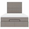 vidaXL Ottoman-Bett mit Matratze Taupe 120x190 cm Stoff