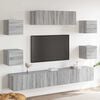 vidaXL 7-tlg. TV-Schrank-Set Grau Sonoma Holzwerkstoff