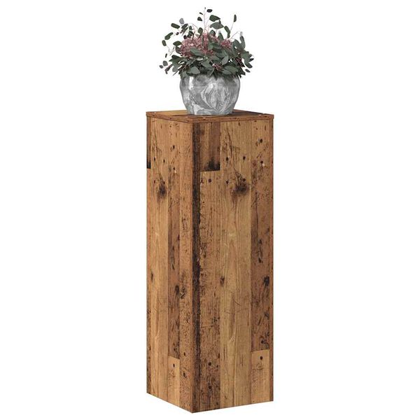 vidaXL Pflanzenst&auml;nder Altholz-Optik 33x33x100 cm Holzwerkstoff