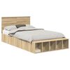 vidaXL Bettrahmen mit Regal Sonoma-Eiche 120 x 190 cm Holzwerkstoff