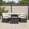 vidaXL Garten-Sofa-Set mit Speicher 7 pcs Schwarz Poly Rattan