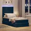 vidaXL Bett mit Stauraum und LED mit LED Dunkelblau 90 x 200 cm Samt