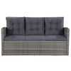 vidaXL 6-tlg. Garten-Lounge-Set mit Auflagen Poly Rattan Grau