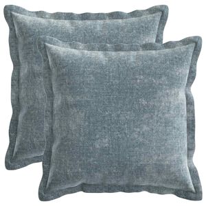 vidaXL Kissenbezug 2 pcs HOUTEN Himmelblau 40 x 40 cm Chenille-Stoff