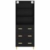 vidaXL Highboard Schwarz Eichen-Optik 69,5 x 32,5 x 180 cm