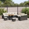 vidaXL Gartensofa-set mit Kissen 13 pcs Schwarz Poly-Rattan