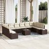 vidaXL Gartensofa-set mit Kissen 11 pcs Braun Poly-Rattan