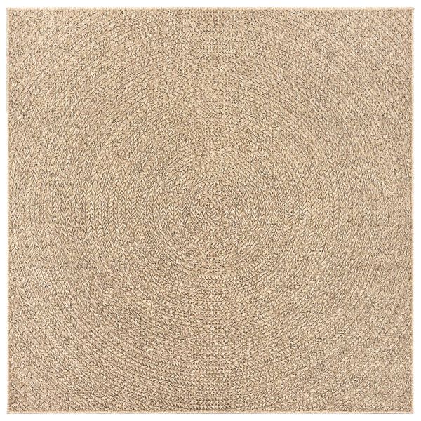 vidaXL Teppich ZIZUR 200x200 cm Jute-Optik Indoor und Outdoor