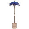vidaXL Balinesischer Sonnenschirm mit Sockel Blau 95 x 95 x 260 cm