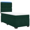 vidaXL Boxspringbett mit Matratze Dunkelgr&uuml;n 90x190 cm Samt