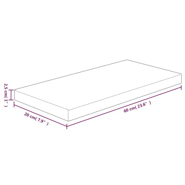 vidaXL Regalboden 60x20x2,5 cm Unbehandeltes Massivholz Eiche