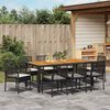 vidaXL Garten Essgruppe 9 pcs Schwarz Poly-Rattan
