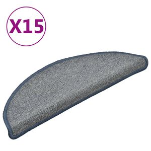 vidaXL Stufenmatten 15 Stk. 56x17x3 cm Hellgrau und Blau Halbrund
