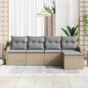 vidaXL Gartensofa-set 5 pcs Beige Poly-Rattan