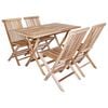 vidaXL Gartenm&ouml;bel Set 5 Stk. Natur Massivholz Teak