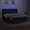vidaXL Boxspringbett mit Matratze & LED Schwarz 180x200 cm Stoff