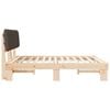 vidaXL Bettgestell mit gepolstertem Kopfteil Taupe 200 x 200 cm