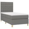 vidaXL Boxspringbett mit Matratze Dunkelgrau 90x190 cm Stoff