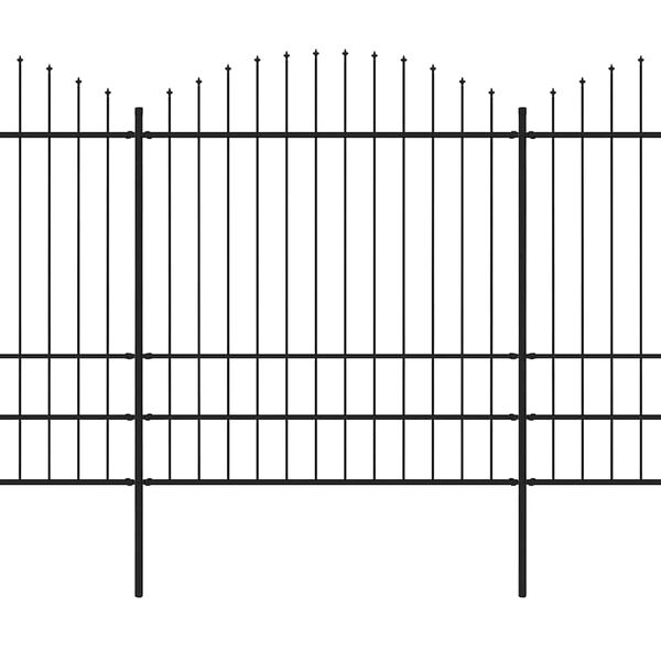 vidaXL Gartenzaun mit Speerspitze Stahl 1070 x 200 cm Schwarz