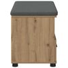 vidaXL Flurbank mit Kissen mit Speicher Artisan-Eiche 80 x 38 x 46 cm