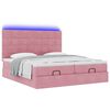 vidaXL Ottoman-Bett mit Matratzen & LEDs Rosa 160x200 cm Samt