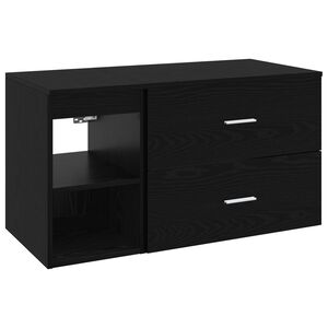 vidaXL Badezimmerm&ouml;bel-Set 2 pcs Schwarze Eiche Holzwerkstoff