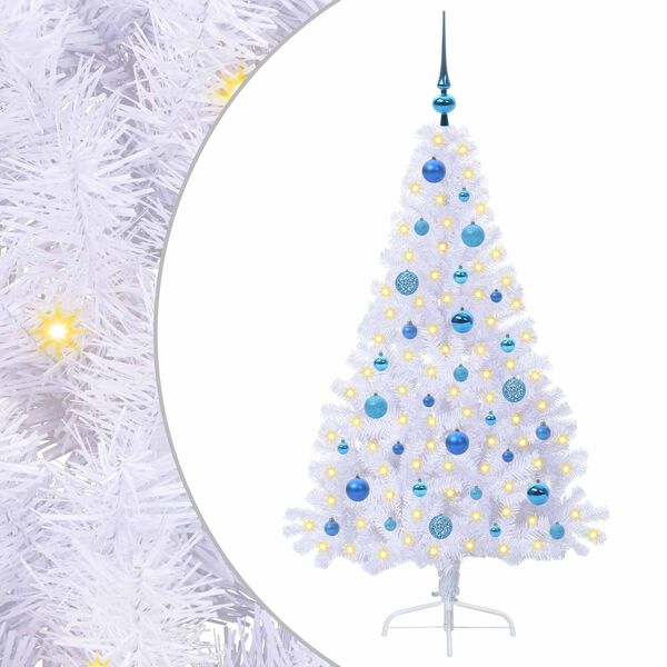 vidaXL K&uuml;nstlicher Weihnachtsbaum Wei&szlig; 150 cm PVC und Stahl