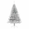 vidaXL K&uuml;nstlicher vorbeleuchteter Weihnachtsbaum Silber 180 cm PET