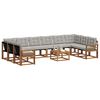vidaXL Outdoor-Sofagarnitur mit Kissen 11 pcs Nat&uuml;rlich und Hellgrau