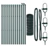 vidaXL Zaun mit Pfosten Gr&uuml;n 0,8 x 25 m Stahl und PVC