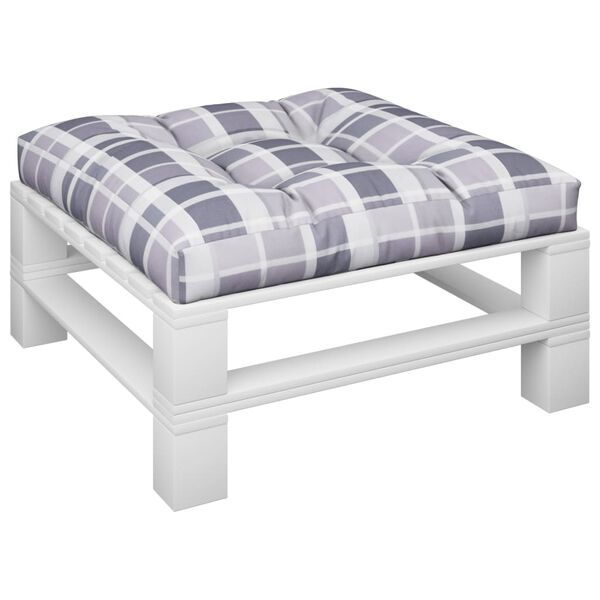 vidaXL Palettenkissen Grau Karomuster 80x80x12 cm Stoff