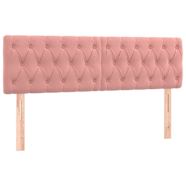 vidaXL Kopfteile 2 Stk. Rosa 72x7x78/88 cm Samt