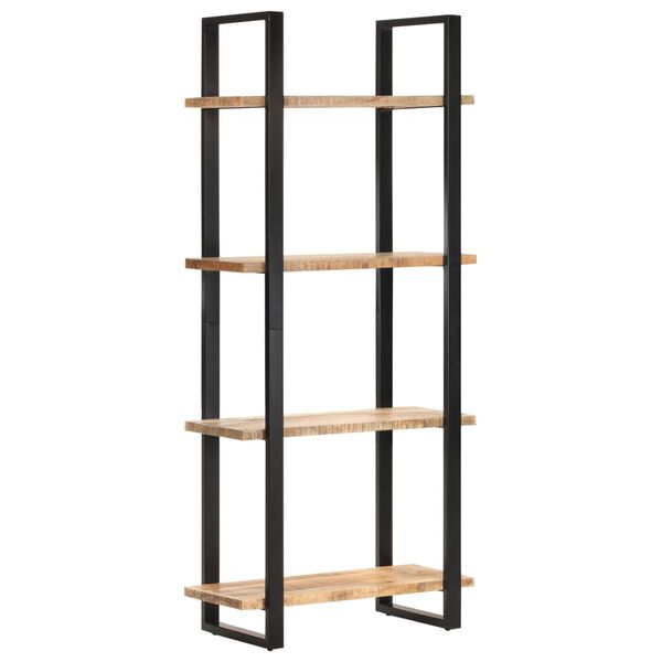 vidaXL B&uuml;cherregal 4 B&ouml;den 80x40x180 cm Raues Mangoholz
